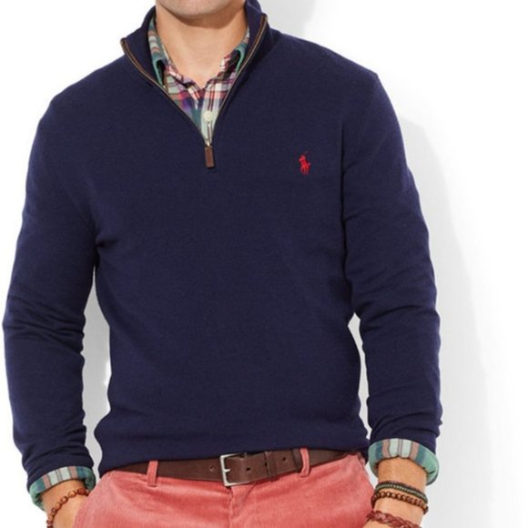 ralph lauren cotton half zip